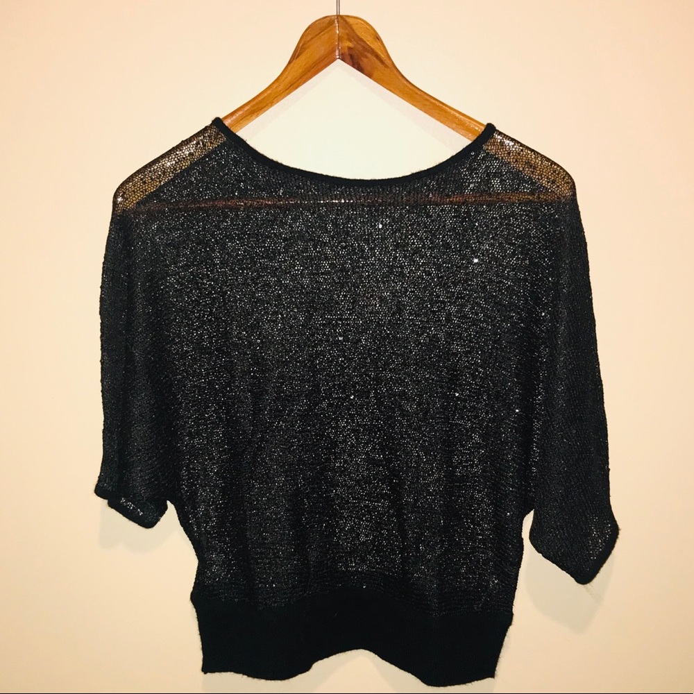 Forever 21 dolman top black sequin